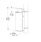 Corbeille acier arrondie avec cendrier 45L fixation sur poteau RÉAUMUR (2)