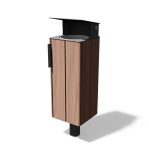 Corbeille bois 38L à spiter ou à sceller avec couvercle de protection LESPIGNAN