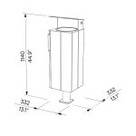 Corbeille bois 38L à spiter ou à sceller avec couvercle de protection LESPIGNAN plan spit