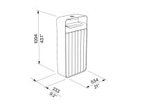 Corbeille bois et acier avec cendrier 60L BIDOS plan