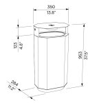 Corbeille de propreté acier 61 litres MONTVALEZAN plan