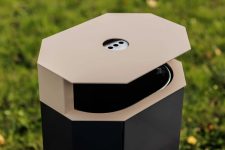 Corbeille de propreté acier 65 litres cendrier ENTRELACS..