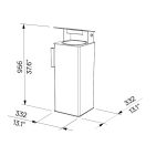 Corbeille de propreté acier un flux de 38L avec protection et cendrier VENDRES plan