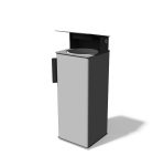 Corbeille de propreté acier un flux de 38L avec protection et cendrier VENDRES