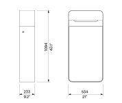 Corbeille de propreté avec couvercle 60L LANNECAUBE plan