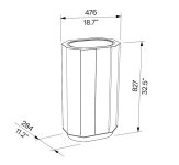 Corbeille de propreté en bois simple 61L MONTAGNY plan