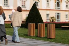 Corbeille de propreté en bois simple 61L MONTAGNY..