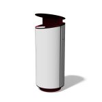 Corbeille de propreté grand format 75L avec couvercle anti-intempéries et cendrier CHASNAIS