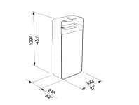 Corbeille de propreté murale tout acier 60L avec cendrier ESPELETTE plan
