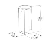 Corbeille de propreté simple 50L MINERVE plan