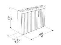 Corbeille de tri bois et acier triple flux 45L ASSON plan