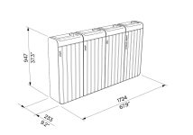Corbeille de tri sélectif 4 flux 45L acier bois MONT plan