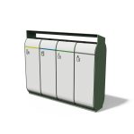 Corbeille de tri sélectif 4 flux acier BREST.