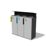 Corbeille de tri sélectif acier triple flux SÈTE