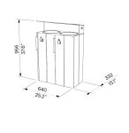 Corbeille de tri sélectif bois 2 flux 38L avec couvercle de protection OCTON plan