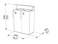 Corbeille de tri sélectif double flux avec couvercle SALASC plan