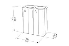 Corbeille de tri sélectif durable en bois 2 x 38L SÉRIGNAN plan