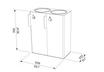 Corbeille de tri simple tout acier 2x38L VILLETELLE (3)