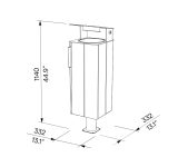 Corbeille en bois 38L avec couvercle et cendrier OUPIA plan spiter
