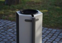 Corbeille habillage acier sur pied à spiter 30L BRIGNAC (7)