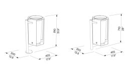 Corbeille habillage acier sur pied à spiter 30L BRIGNAC plan