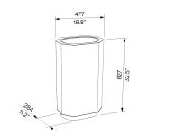 Corbeille simple acier 61 litres APREMONT plan