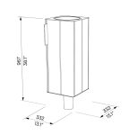 Corbeille simple en bois sur pied central 38L à spiter ou sceller MONTPELLIER plan