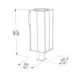 Corbeille simple en bois sur pied central 38L à spiter ou sceller MONTPELLIER plan