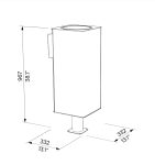 Corbeille simple tout acier avec pied central 38L à spiter CABRIÈRES plan