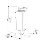 Corbeille sur pied tout acier 38L avec couvercle et cendrier SAUSSAN plan