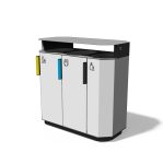 Corbeille tri sélectif acier 3 flux CHAMBÉRY-