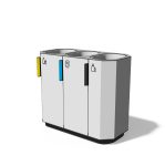Corbeille tri sélectif acier 3 flux MOUXY.