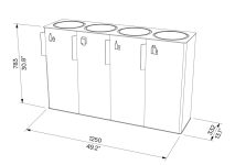 Corbeille tri sélectif tout acier 4 flux 38L CANET (4)