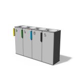 Corbeille tri sélectif tout acier 4 flux 38L CANET