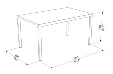 E2 Table rectangulaire hpl LCR620