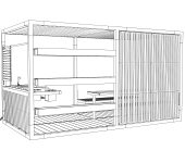 Espace repas et kitchenette Pergola MIRABEAU (2)