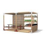 Espace repas et kitchenette Pergola MIRABEAU
