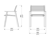 Fauteuil acier avec accoudoirs ORSAN plan