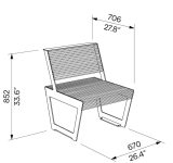Fauteuil acier robuste CERNEX plan