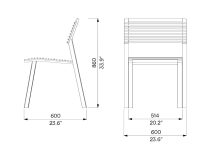 Fauteuil acier simple LE VIGAN plan