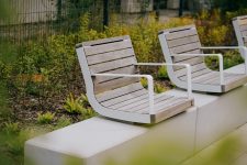 Fauteuil avec accoudoirs à fixer sur muret CENON (2)