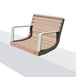 Fauteuil avec accoudoirs à fixer sur muret CENON