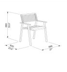 Fauteuil avec accoudoirs dossier acier et assise bois SABRAN (2)