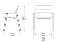 Fauteuil bois avec accoudoirs ALZON plan