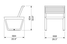 Fauteuil bois en fonte d'aluminium LES GETS plan