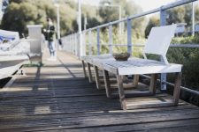 Fauteuil bois et tissu outdoor BALOGNA