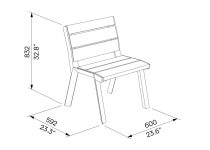 Fauteuil bois lames larges LIRAC plan