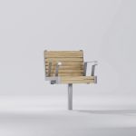 Fauteuil bois pivotant avec accoudoirs HULDA