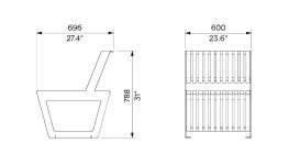 Fauteuil bois sur la totalité YVOIRE plan
