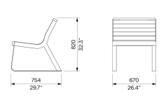 Fauteuil en bois simple BÈGLES plan